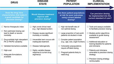 Precision Dosing Priority Criteria: Drug, Disease, and Patient Population Variables